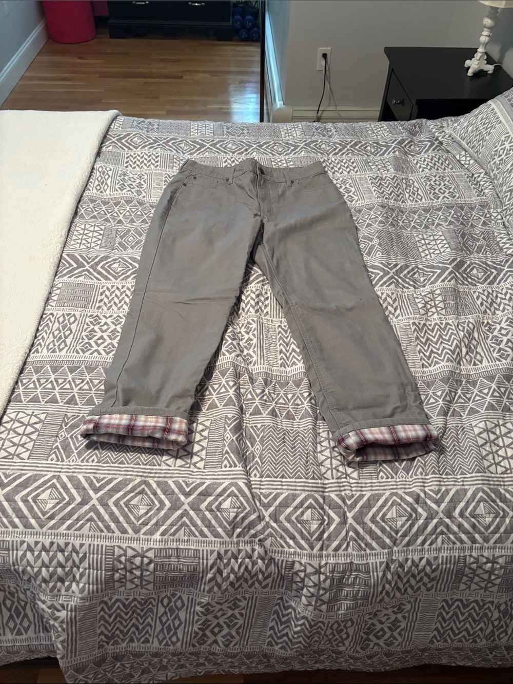 Gray winter fleece lined jeans very good for the winter.